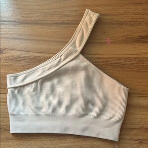 One-Shoulder Ribbed Crop Top